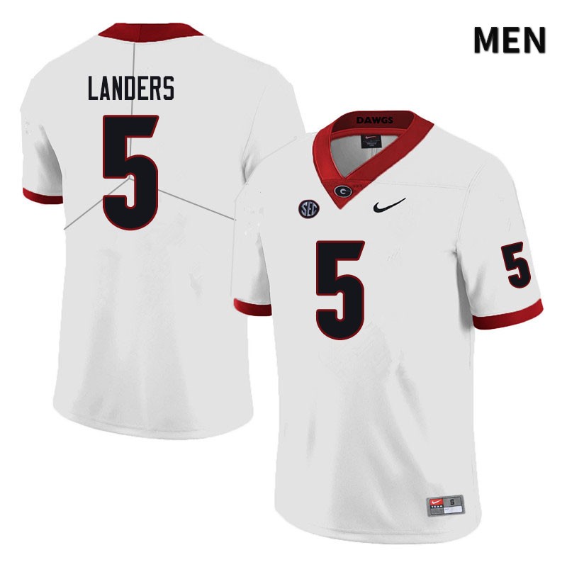 Georgia Bulldogs Men's Matt Landers #5 Black Stitched College UGA Football Jersey 23KP017GE